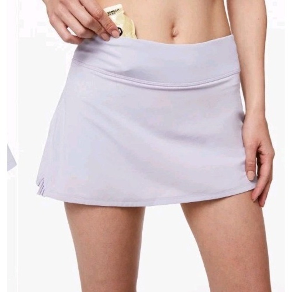 Lululemon Play Off The Pleats Skirt 13" Length Size 10 Silver Lilac SIRL 75630 - Picture 5 of 12
